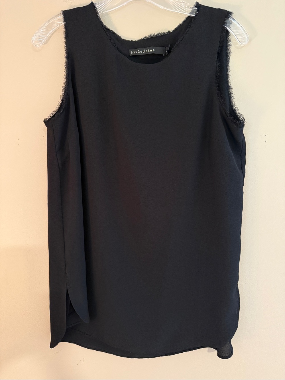 Iris Setlakwe black sleeveless scoop neck blouse size 8 medium